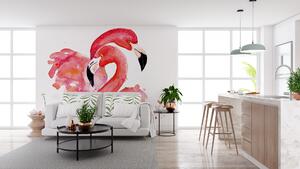 Malvis ® Tapeta Akvarel plameňáci Vel. (šířka x výška): 288 x 200 cm