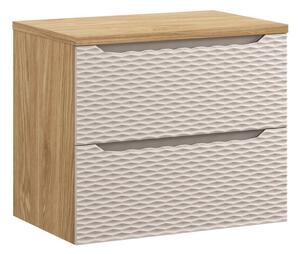 Comad Závěsná skříňka Ocean s deskou 70 cm béžová/dub olejovaný