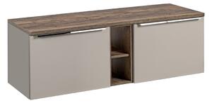 Comad Závěsná skříňka pod umyvadlo SantaFe s deskou 140 cm taupe/dub santa fe vintage