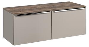 Comad Závěsná skříňka pod umyvadlo SantaFe s deskou 120 cm taupe/dub santa fe vintage