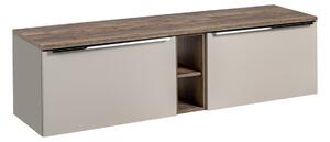 Comad Závěsná skříňka pod umyvadlo SantaFe s deskou 180 cm taupe/dub santa fe vintage