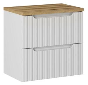 Comad Závěsná skříňka pod umyvadlo Nova White I s deskou 60 cm bílá/dub evoke