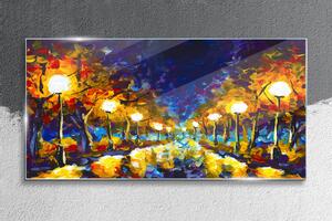 Obraz na skle Obraz na skle Noční malba lucerna