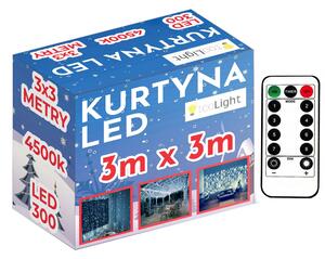 Tutumi, LED světelný závěs 300 diod 3x3m, studená bílá, CHR-06322