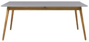 Matně šedý lakovaný rozkládací jídelní stůl Tenzo Dot 160-205 x 90 cm
