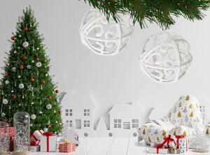 TUTUMI - Sada vánočních ozdob - bílá - 6 kusů KL-21X26