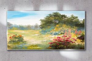 Obraz na skle Obraz na skle Lesní květiny Krajina
