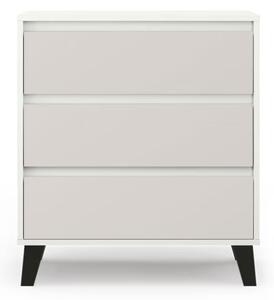 Komoda Borg 3s/70 bílá / kašmír