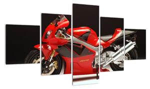 Obraz červené motorky (125x70cm)