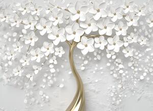 Malvis ® Tapeta Zlatý strom s květy Vel. (šířka x výška): 144 x 105 cm