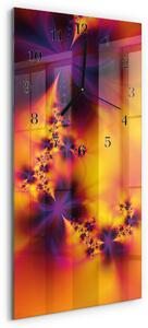 Skleněné hodiny vertikální Květiny zsppc-30x60-00170947