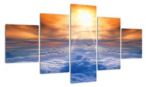 Moderní obraz - slunce nad mraky (125x70cm)