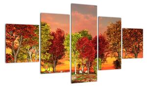 Obraz přírody - barevné stromy (125x70cm)