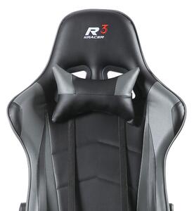 Herní židle k PC Sracer R3 s područkami nosnost 130 kg černá-šedá