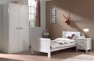 Bílá lakovaná postel Vipack Lewis 90 x 200 cm