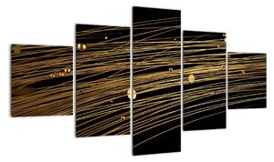Abstraktní obraz zlatých vláken (125x70cm)