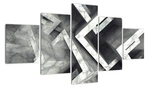 Abstraktní černobílý obraz (125x70cm)