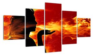 Obraz - žena v ohni (125x70cm)