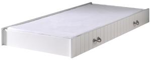 Bílá lakovaná zásuvka k posteli Vipack Lewis 190 x 94 cm