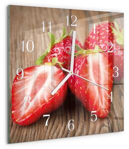 Skleněné hodiny Jahody zskb-30x30-00089324