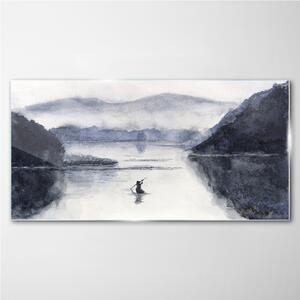 Obraz na skle Obraz na skle Akvarel lodí rybář