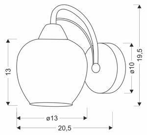 Nástěnná lampa TOBIAS 1xE27/40W/230V lesklý chrom