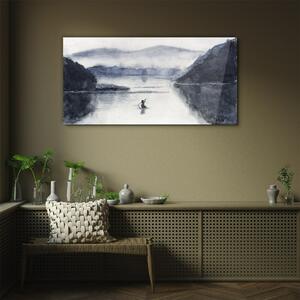 Obraz na skle Obraz na skle Akvarel lodí rybář
