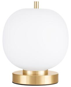 Opálově bílá skleněná stolní lampa Nova Luce Lato se zlatou podstavou 22,5 cm