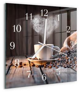 Skleněné hodiny Láska k kávě zskb-30x30-00059858