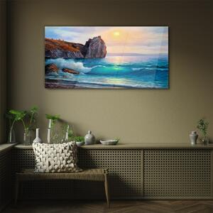 Obraz na skle Obraz na skle Malování oceánu pobřeží