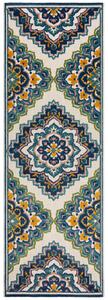 Flair Rugs Běhoun Miami Beach Floral Blue – na ven i na doma - 80x230 cm