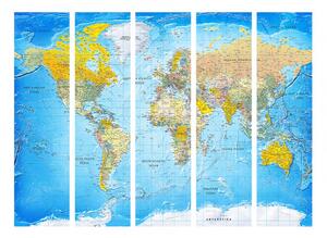Paraván mapa světa Velikost (šířka x výška): 225x172 cm