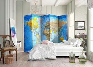 Paraván mapa světa Velikost (šířka x výška): 225x172 cm