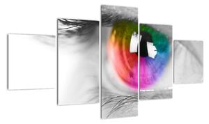 Moderní obraz: barevné oko (125x70cm)