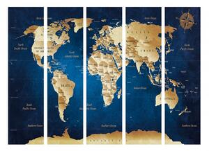 Paraván mapa světa modrá Velikost (šířka x výška): 225x172 cm