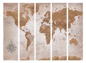 Paraván mapa světa hnědá Velikost (šířka x výška): 225x172 cm