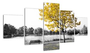 Obraz žlutého stromu v přírodě (125x70cm)