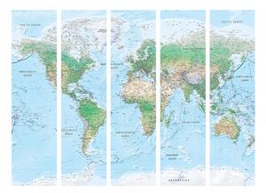 Paraván zeměpisná mapa světa Velikost (šířka x výška): 225x172 cm