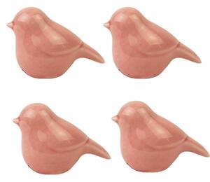 Ptáček růžový keramický cena za 1ks 5,5x3,6x4,5cm