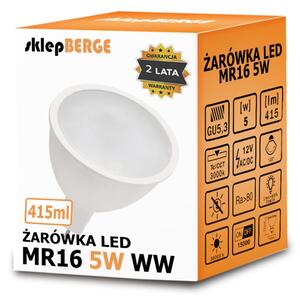 MILIO LED žárovka 12V - MR16 - 5W - 415 lm - teplá bílá