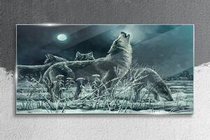 Obraz na skle Obraz na skle Malování zvířat vlci