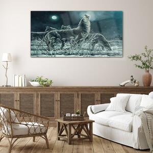 Obraz na skle Obraz na skle Malování zvířat vlci