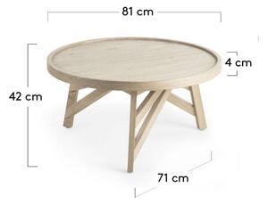 Dřevěný konferenční stolek Kave Home Tenda 80 cm