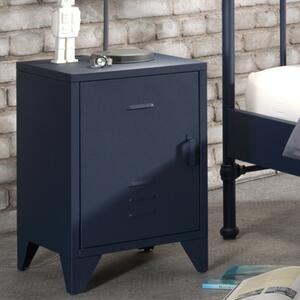 Modrý kovový noční stolek Vipack Bronxx 40 x 40 cm