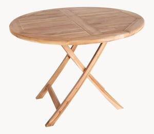 Skládací zahradní stůl z teakového dřeva Oviedo, Ø 100 cm