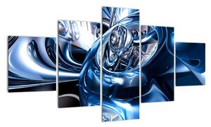 Modrý abstraktní obraz (125x70cm)