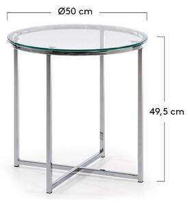 Skleněný odkládací stolek Kave Home Divid 50 cm