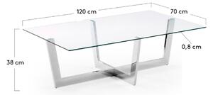 Skleněný konferenční stolek Kave Home Plam 120 x 70 cm