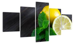 Obraz citrónu na stole (125x70cm)