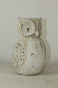 Dekorativní keramická sova béžová